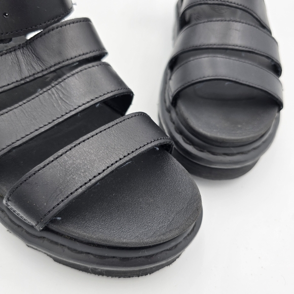 Dr. 'Doc' Martens Blaire Black Leather Sandals, Women's Size 8 - Picture 2 of 16